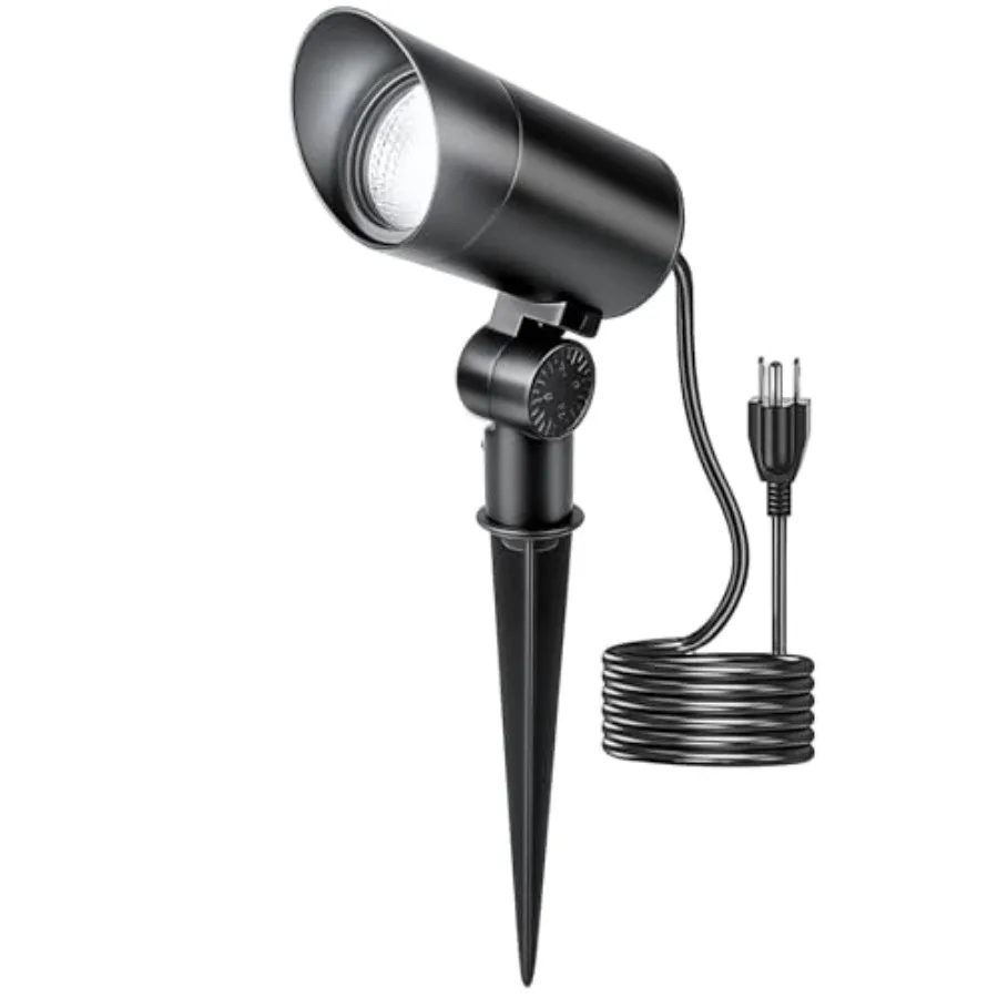 Pack 30W Outdoor LED Spotlight 0V 3000LM 5000K Spot Lights Waterproof Landscape Lighting for Flag Pole Tree Statue, 5.9 Feet Co