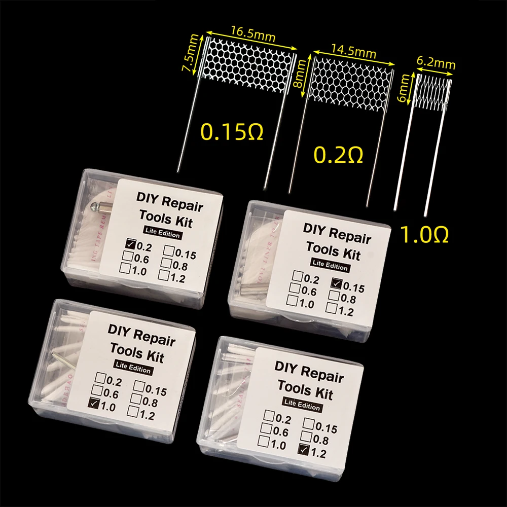 6Type Lite Tool Kit Resistance Ni80 0.2/0.15ohm A1 0.6/0.8/1.0/1.2ohm Repair Accessaries with Rod