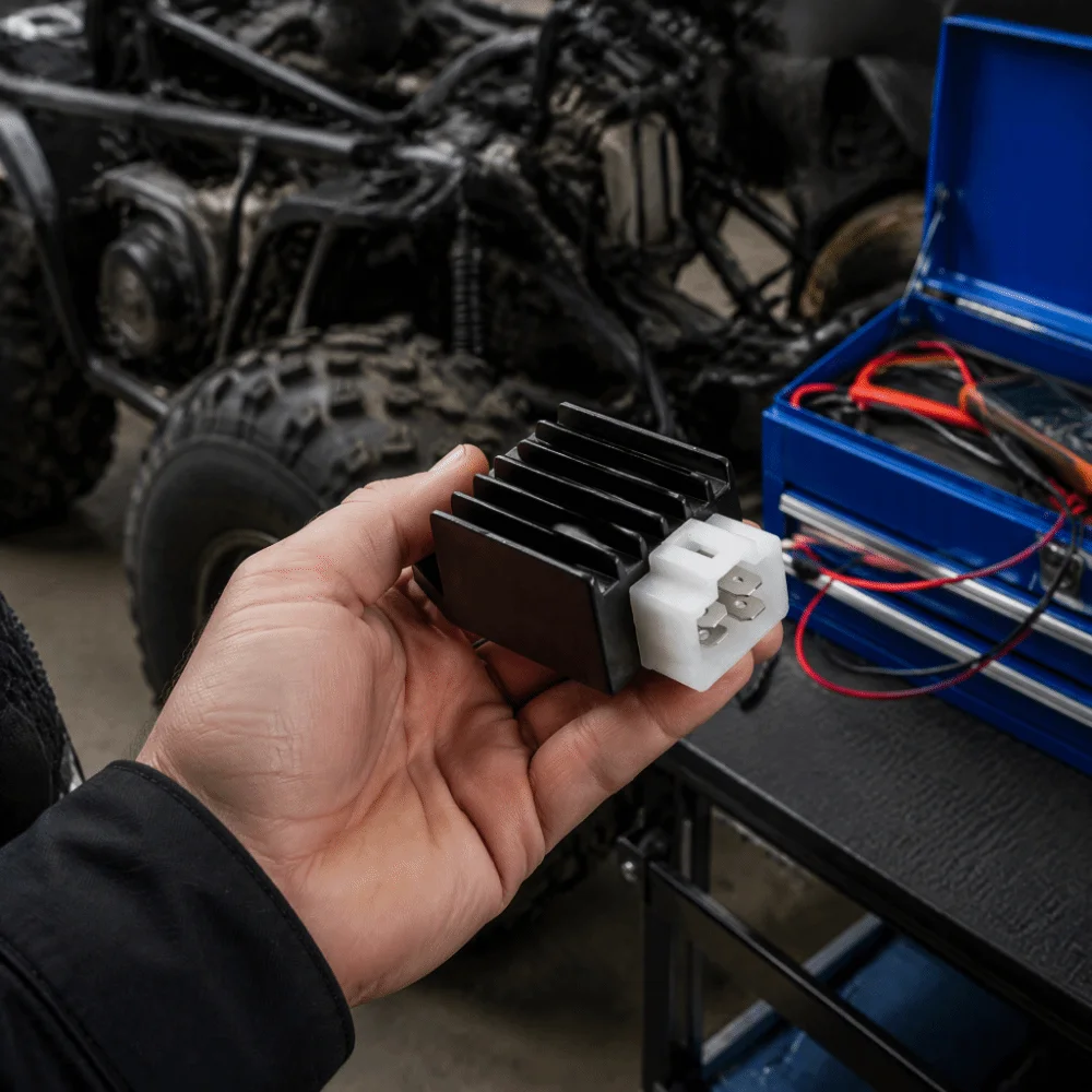 Durable 12V Motorcycle Rectifier 4-Pin Half-Wave ATV Rectifier Regulator Voltage Regulator For Scooter