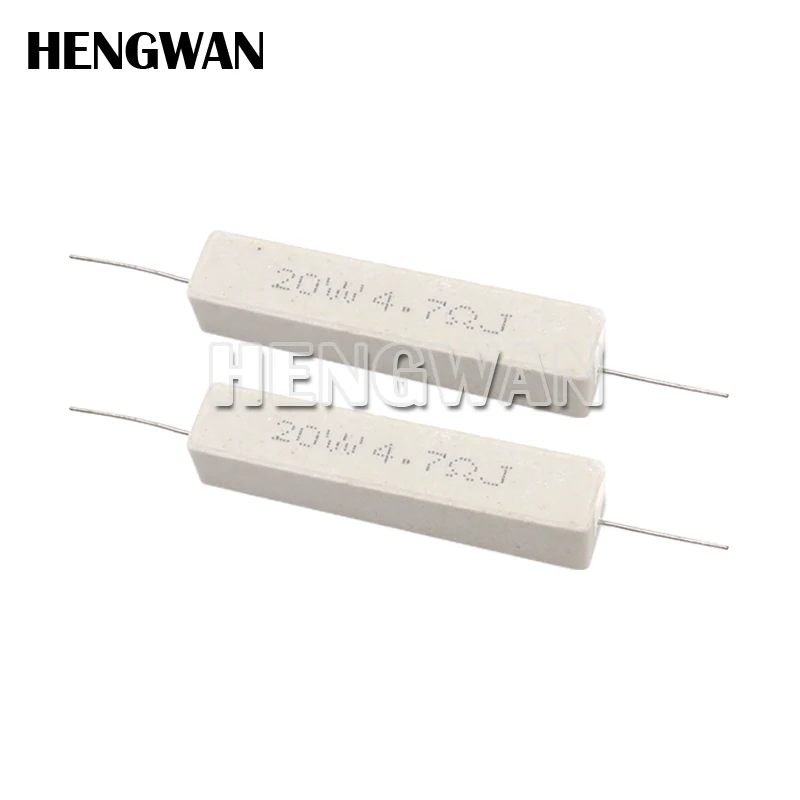 2pcs 20W 5% Cement Resistor Power Resistance 0.1 - 10K 0.1R 0.5R 10R 50R 0.22 0.33 0.5 1 2 5 8 10 20 22 30 50 100 1K 1.5K 2K ohm