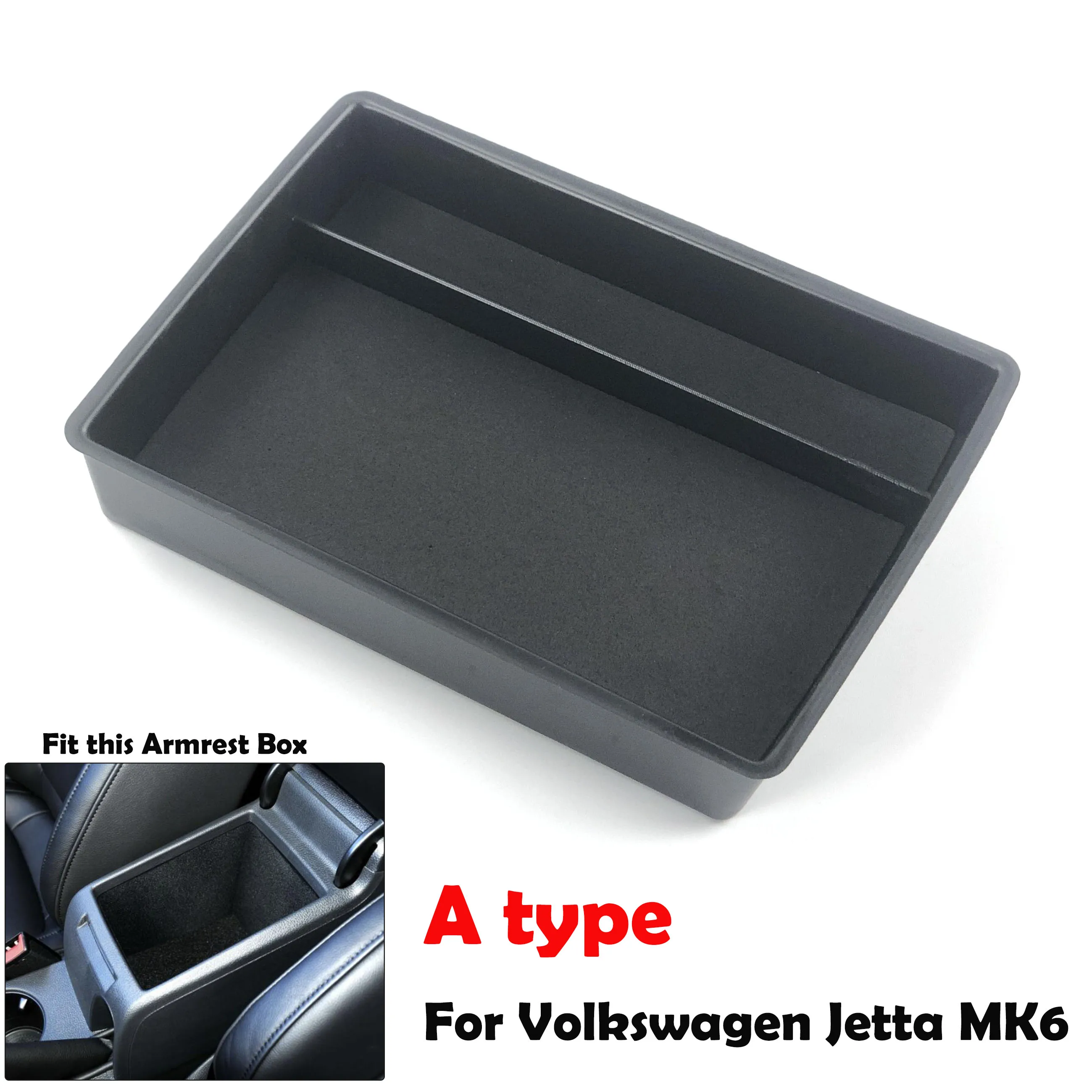 Car-styling Central Storage Box Armrest Remoulded Car Glove Storage Box case For Volkswagen Jetta MK6 2012-2018