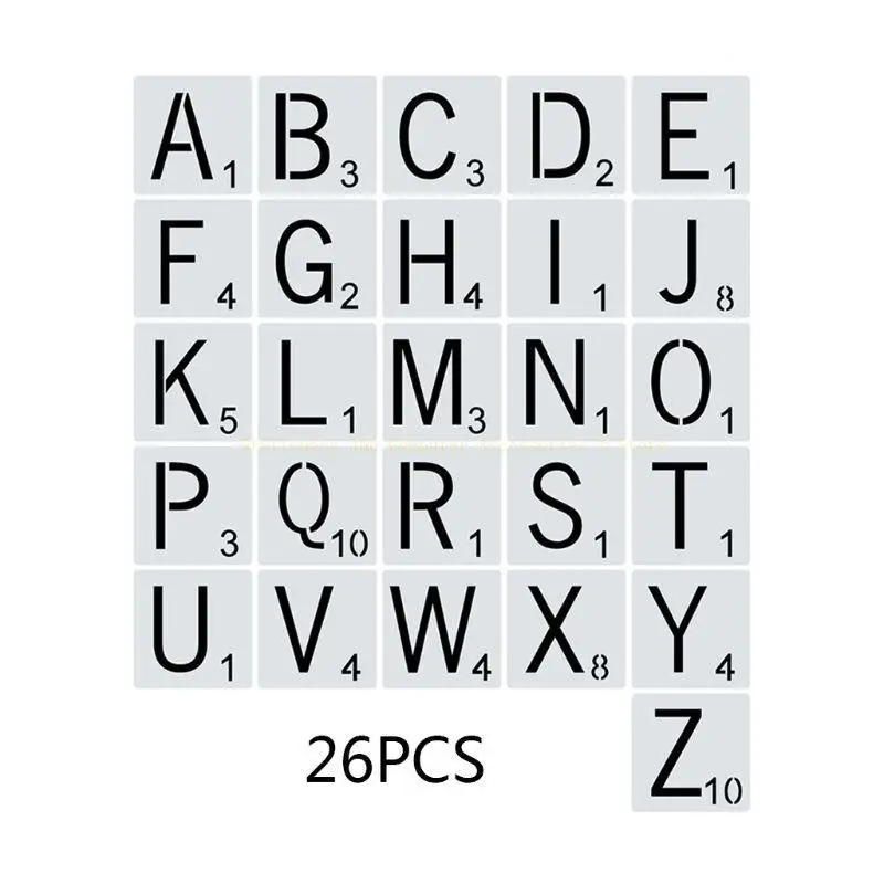 26pcs/set Letters Stencils Drawing Template DIY Painting Scrapbooking Stamping Embossing Album Card