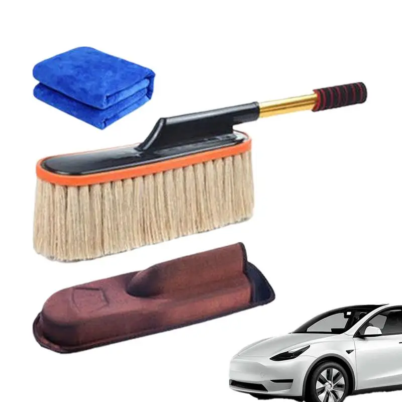 

Средство для удаления пыли автомобиля, щетка для чистки салона автомобиля, набор для чистки деталей, инструменты для чистки, воск, хлопок, волосы, портативный, 3 предмета для