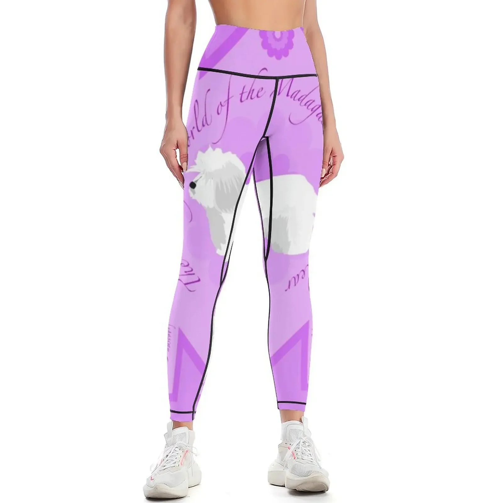 

Coton de tulear - pink purple design Leggings sports for push up Sports female sport legging legings for fitness Womens Leggings