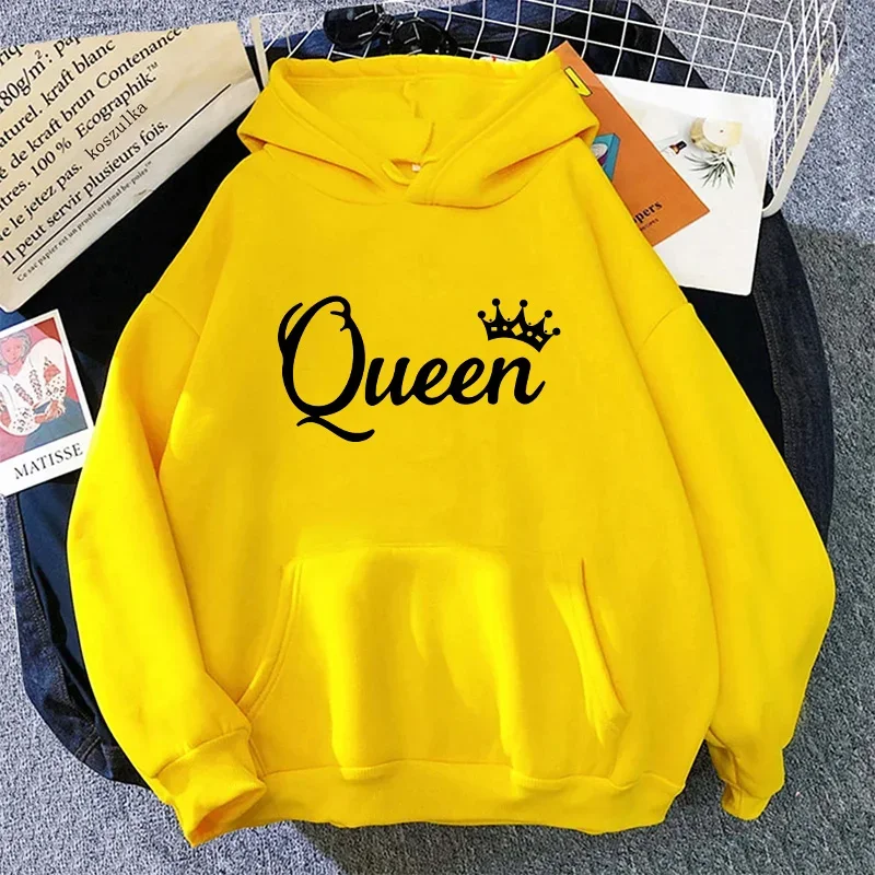 Outdoor-Sport-Joggingkleidung Herbst-Winter-Mode Streetwear Queen-Print Damen-Hoodies Lässiger Pullover Sweatshirt Tops – Detail 5
