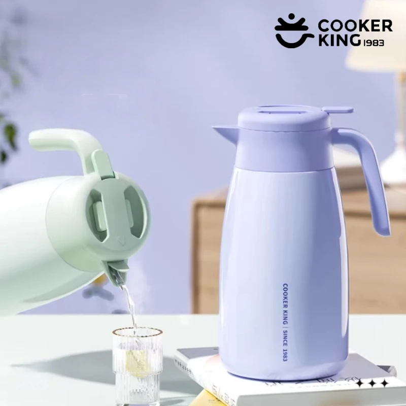 

COOKER KING 1.5/2L Stainless Steel Inner Insulation Pot Tea Brewing Kettle with Handle Portable Home Thermos bottle Kettle