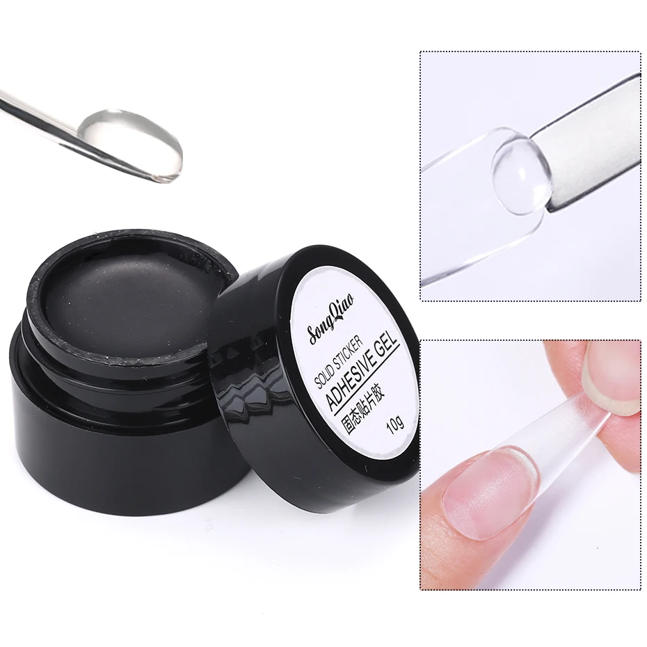 10/20g Easy Stick Solid Nail Patch Gel For Falses Nail Tips Fast Extension 3 IN 1 Function Transparent Modeling Nail Art UV Gel