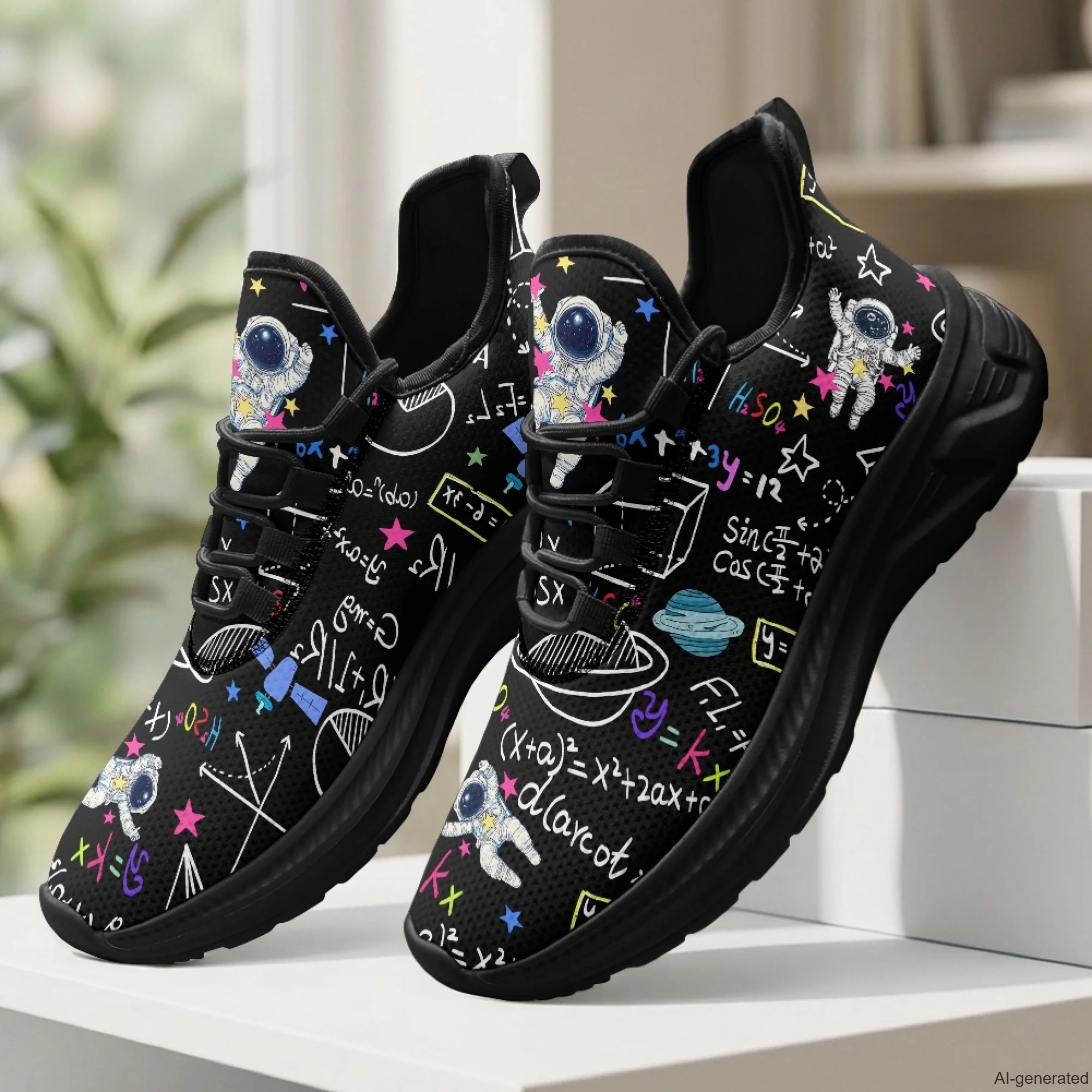 XIXIRIMIDO Womens Walking Shoes Nurse Shoes Nurse Sneakers Astronaut Print Tenis Masculino De Corrida Barefoot Shoes 35-48