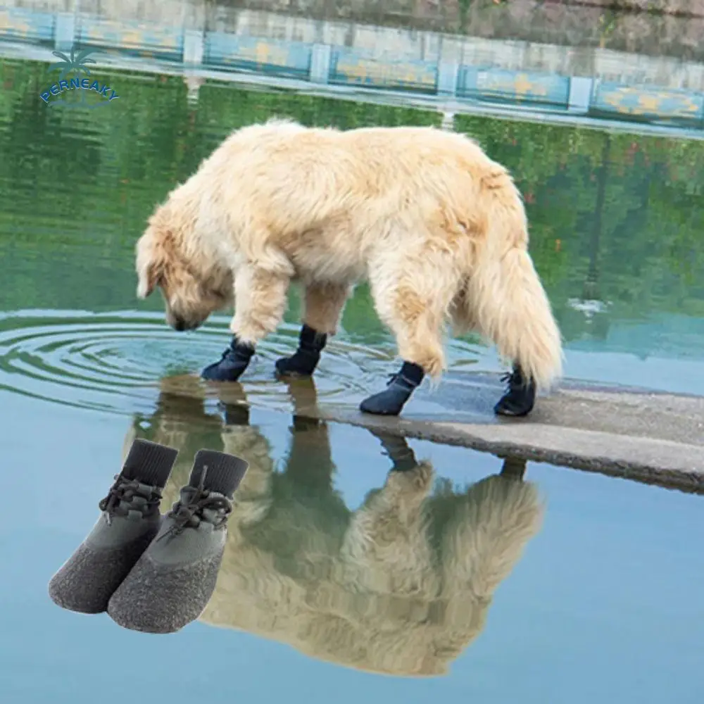 

4pcs/set Non-Slip Non-Slip Dog Socks Boots Breathabl Waterproof Puppy Sport Boots Warm Soft Dog Paw Protector Outdoor