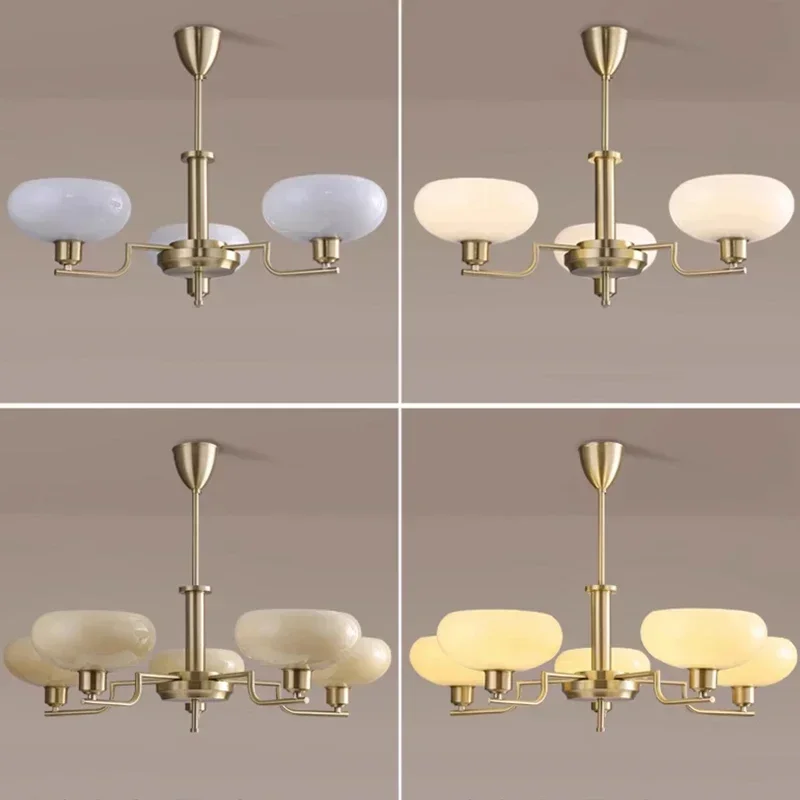 2023 جديد LED الثريا لغرفة المعيشة غرفة نوم الطعام المطبخ 3 5 أضواء الزجاج عاكس الضوء قلادة الشمال مصباح من طراز قديم #5