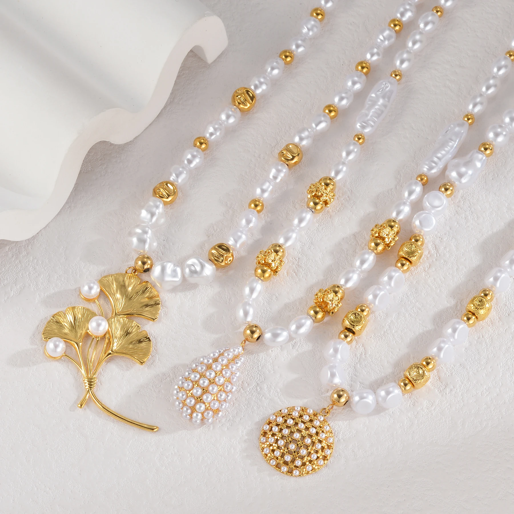 Kalung Mutiara Geometris Tidak - Pearl Choker Necklace Vintage ulasan dan harga