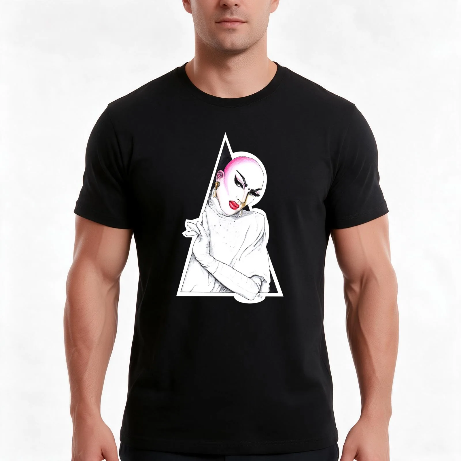 Sasha Velour Fan Art T-Shirt, Summer Casual Cotton Tee, Oversized Streetwear Tops, Vintage Graphic Print, Loose Fit Short Sleeve