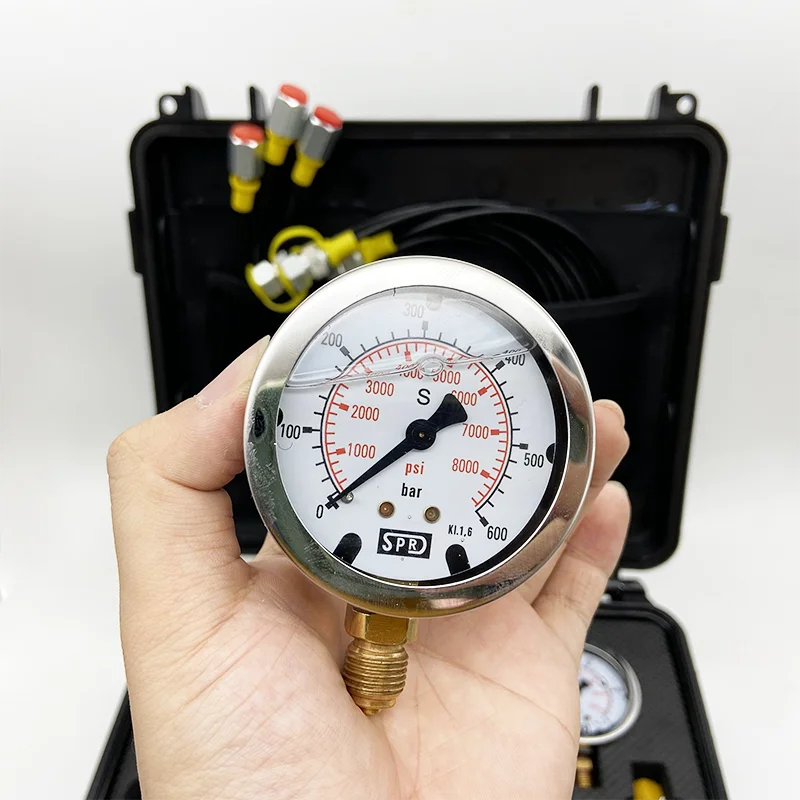 High precision hydraulic oil pressure gauge hydraulic gauge,test hose, test toolkit Excavator Hydraulic pressure measuring box