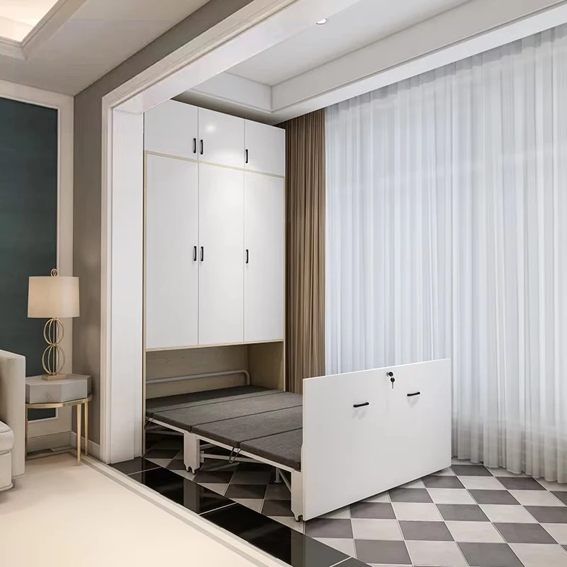 Customizable Extendable Wall Storage Murphy Bed Pull-Out Hidden Bed Cama Plegable De Pared  Folding Murphy Bed