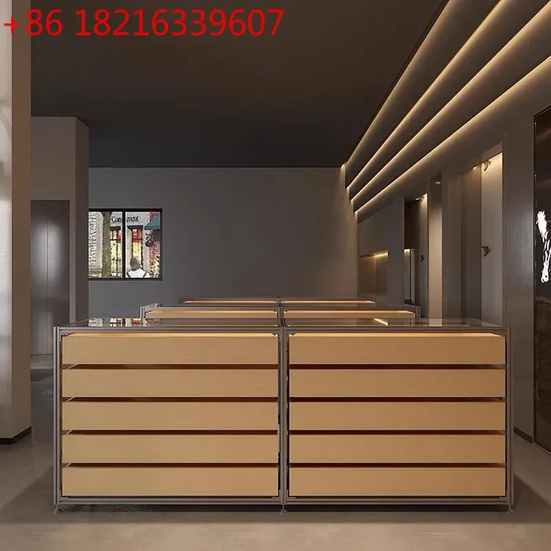 YAOModern Simple Aluminum Profile Display Stand Cabinet for Shopping Mall Store Accessories Showcase Container Retail Display