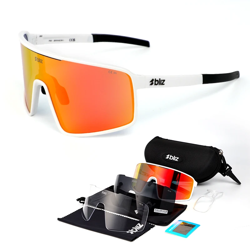 

KAROS P001 Photochromic Polarized 3 Lens Cycling Sunglasses Bliz UV400 Sports Eyewear Men Women Mountain Bicycle Goggles