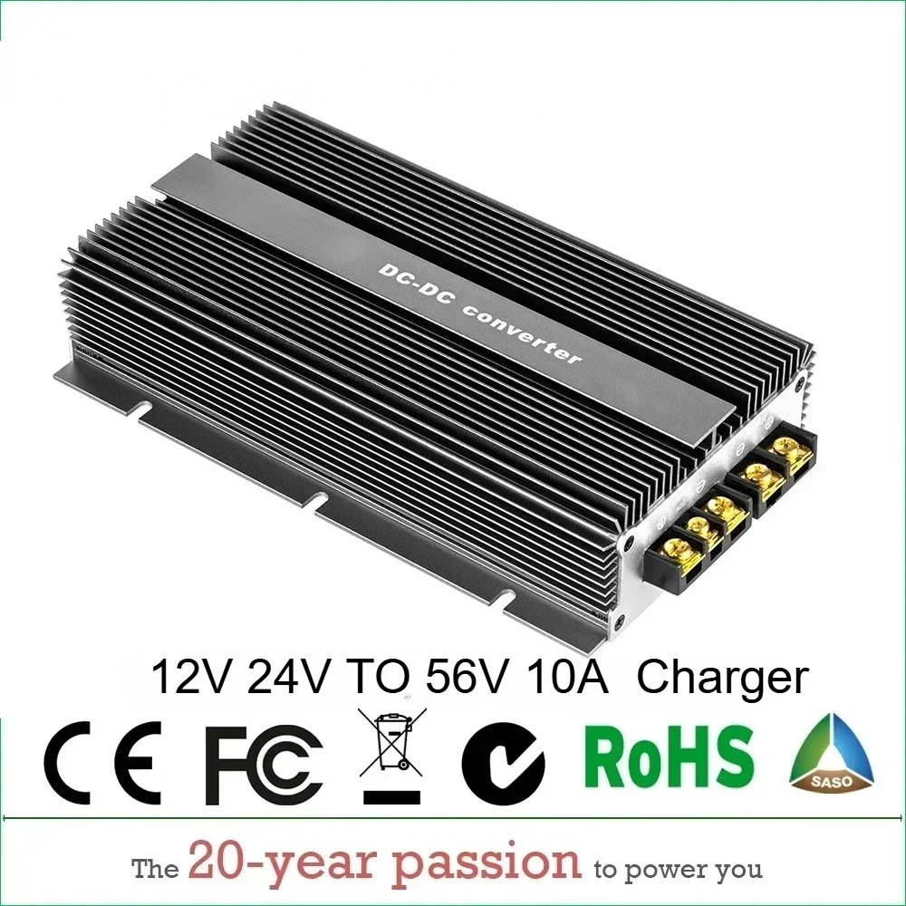 12V 24V TO 56V 58V 10A Step Up DC to DC Converter Battery Charger Transformer Power Supply for Automobiles or Auxiliary Batterie