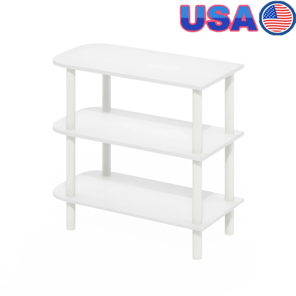 

23-дюймовый 3-уровневый изогнутый отдельно стоящий органайзер для обуви, экономия места, прочный, простая сборка, шкаф для прихожей, гостиная