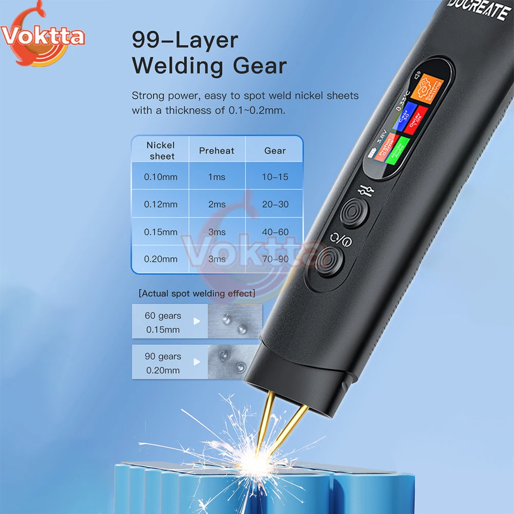 DC5V 99 Gears Adjustable Handheld Spot Welding Machine 18650 Lithium Battery Nickel Sheet Spot Welder DIY Electronic Repair Tool