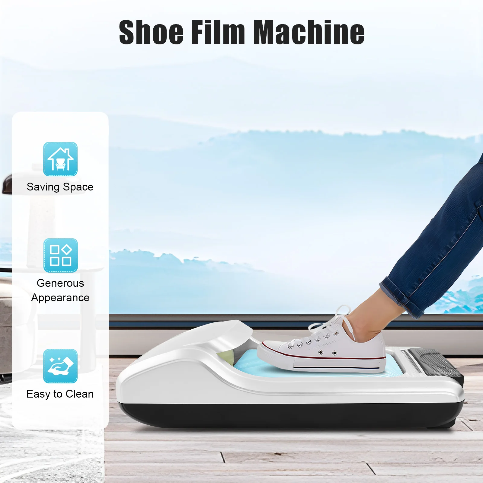 Distributore Automatico di Pellicola per Scarpe, Macchina per Pellicola per Scarpe con 3 Rotoli di Stampi, Macchina per Pellicola per Scarpe per Casa, Negozio e Ufficio