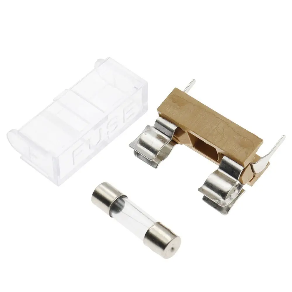 10Pcs/Set 5x20mm 6x30mm Glass Fuse Holder 6A 10A Copper Fuse Holder With Cover Transparent Cover AC250V Transparent Fuse Holder