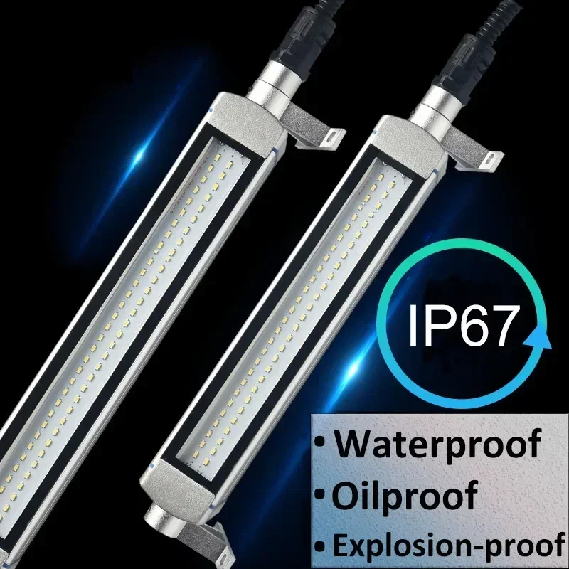 Tubo LED de 110-220V 24-36V 85cm para máquina CNC, luz de trabajo a prueba de explosiones IP68, luz Industrial de aleación de aluminio giratoria impermeable