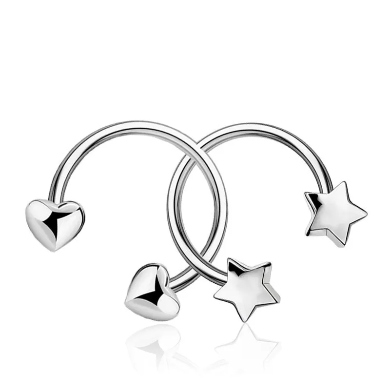 Nose Ring Love Horseshoe Ring 316L Stainless Steel Heart Nose Piercings Earrings Body Jewelry Tragus Piercing