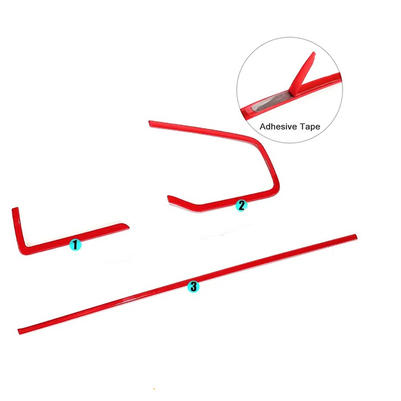 Car Dashboard Frame Strip Red Trim Mouldings for Honda Civic 10th Gen 2016 2017 2018 2019 2020 2021 Accessories Interior Parts view 2