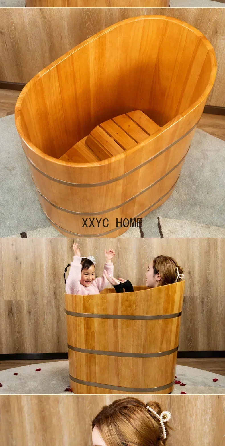 

Oak Small Apartment Bath Wooden Barrel Children Bath Barrel Bath Bucket Bathtub Home