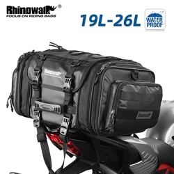 Rhinowalk Motorcycle Rear Seat Bag 19L-26L Waterproof Tail Saddlebag With Raincover Motor Big Capacity Back Seat Riding Luggage