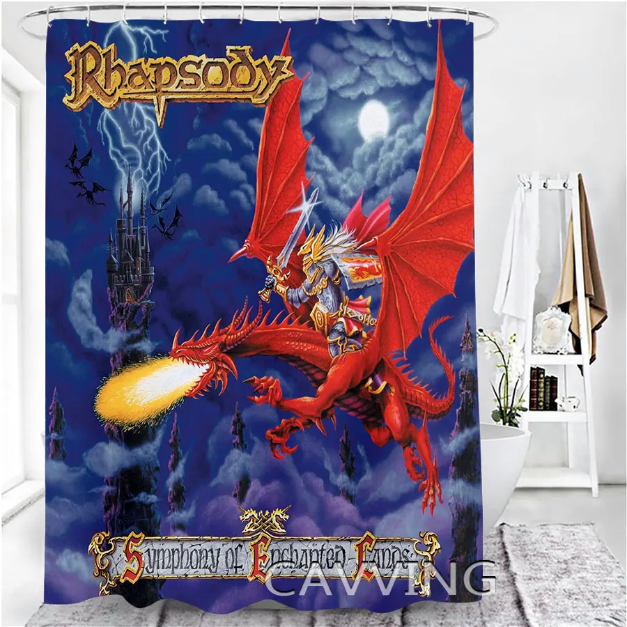 Rhapsody of Fire Band 3D Printed  Shower Curtains Waterproof Bathroom Curtain Anti-slip Bath Mat Set Toilet Rugs Carpets   F05