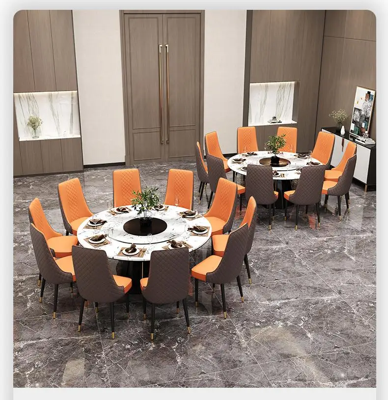 

Light Luxury High Backrest Dining Chairs Minimalist Iron Hotel Dining Tables for Home Banquets Private Rooms Restaurants