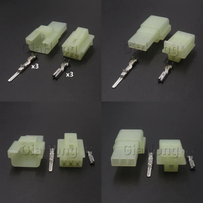 1 Set 3 Ways 6090-1131 6090-1136 AC Assembly Car Cable Socket Automobile Plastic Housing Unsealed Connector with Terminal