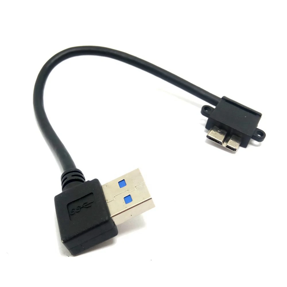 20cm USB 3.0 Right Angled A Plug To Micro B Male 10 Pin Short Adapter BIN/MicroB Cable For Mobile HDD