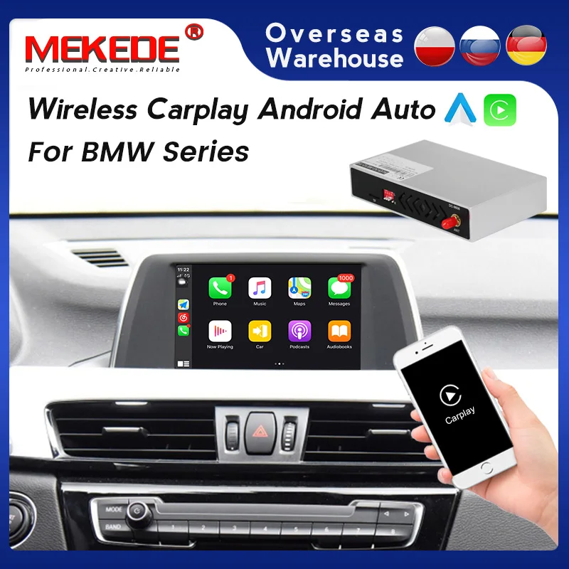 Wireless Carplay Android Auto Mirror Link Car AI Box For BMW E60 E70 E71 E84 F01 F02 F07 F10 F11 F25 F26 F30 CIC NTB CCC System 