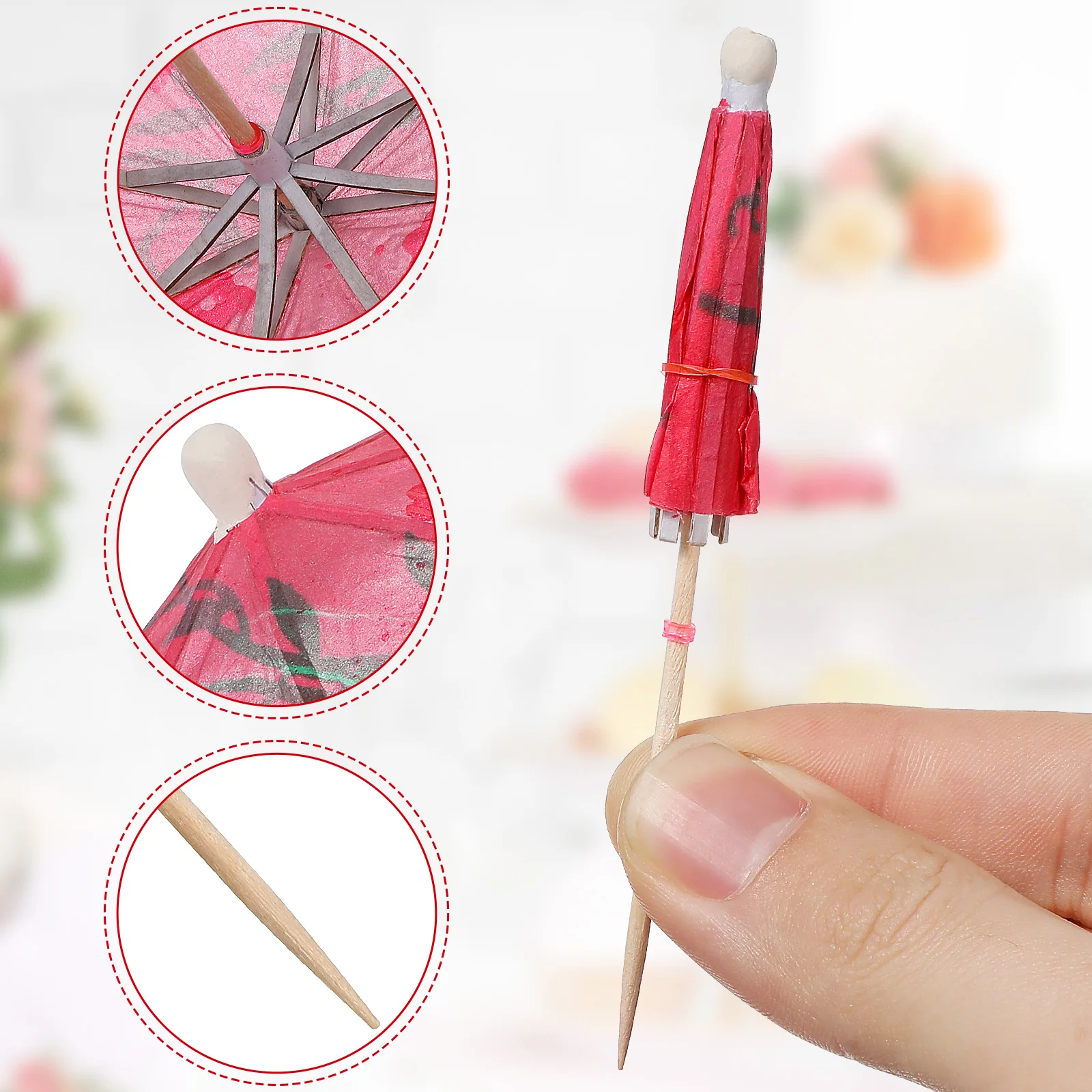 80 قطعة من أعواد الكوكتيل الرائعة من ورق الخيزران الملون للمشروبات المظلات كعكة القبعات العالية ملحقات الحفلات أعياد ميلاد هاواي