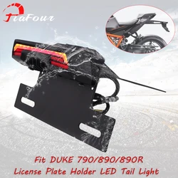 FIT For DUKE 790 DUKE 890 890R 890 R Fender Eliminator Registration License Plate Holder LED Tail Light Turn signal Blinker Lamp