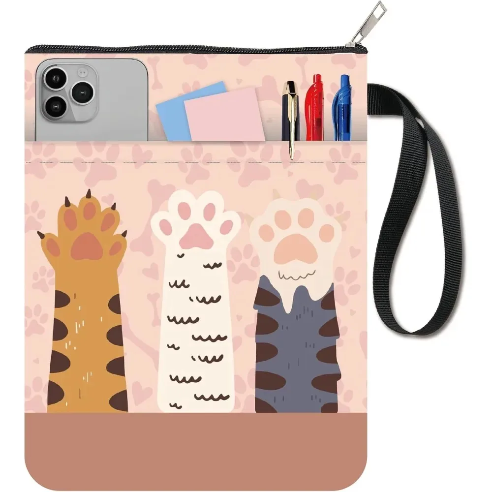 Cat Claw Book Sleeve Book Covers with Zipper 11 X 8.7In Book Protector for Paperback Washable Fabric Cloth Extra making kit