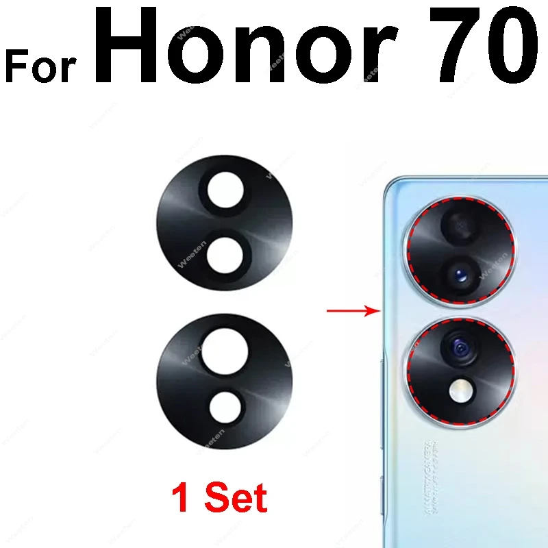 For Honor 90 80 70 Pro+ Plus 90 Lite 80 SE GT Back Camera Lens Rear Camera Lens Glass with Adhesive Sticker Repair Parts