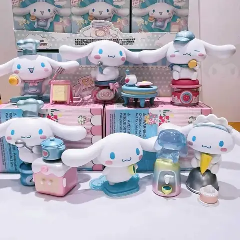 Genuine Sanrio Kawaii Cinnamoroll Cooking House Blind Box Birthday Gift Desktop Decor Anime Cartoon Trendy Toys for Girls