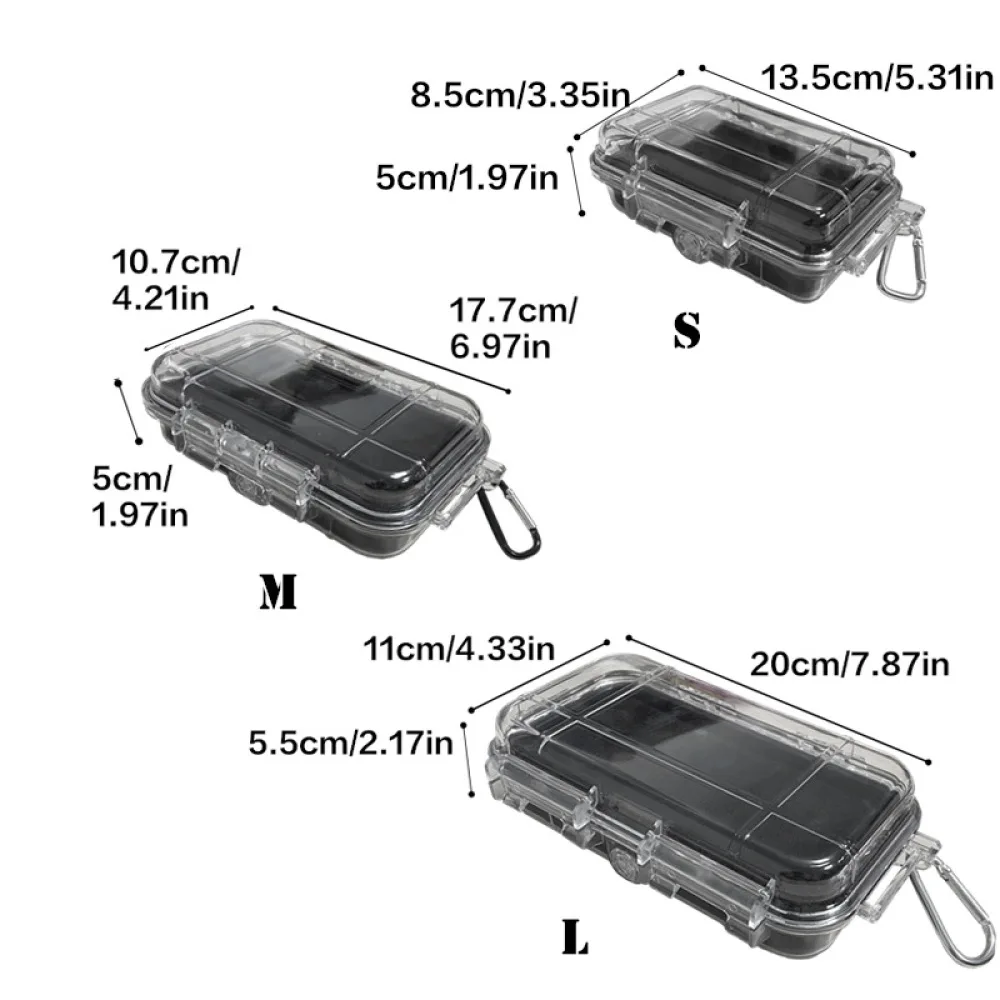 Mini Portable Waterproof Storage Box Transparent Shockproof Case With Foam Lining Camping Travel Jewelry Tool Organizer Box view 5