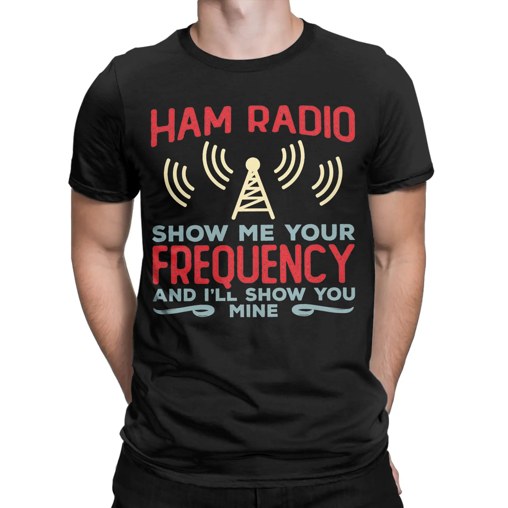 Funny Ham Radio Operator Frequency T-Shirt Men Women  Vintage 100% Cotton Tee Shirt O Neck Short Sleeve T Shirt Unique Clothing