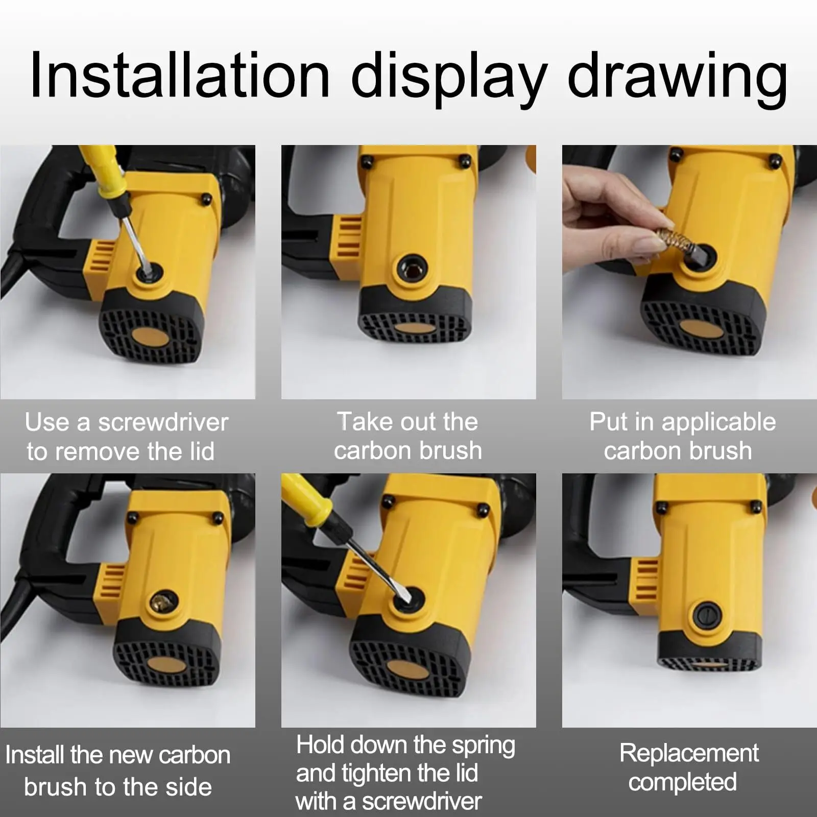100/50x Carbon Brush Repair Kit Power Tool Electric Motor Replacement Parts Universal Adaptation  Carbon Brushes Mixed Set