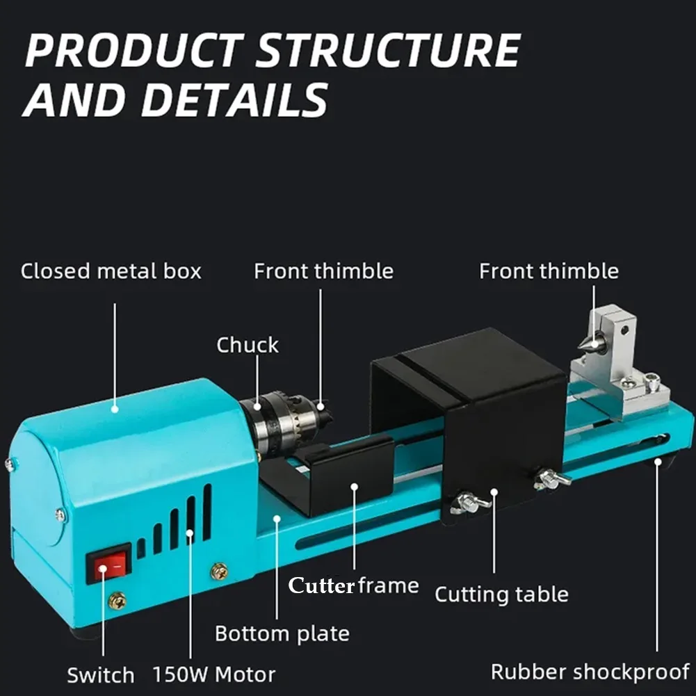 

For Crafting 150W Rotary Tool Miniature Buddha Electric 345*60*80mm Maximum 7000RPM Stainless Steel Dustproof Cover