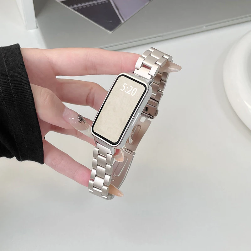 For Huawei Band 10 9 8 Stainless Steel Strap correa Huawei Band 8 9 10 Graceful Metal Replacement Bracelet Accessories Watchband