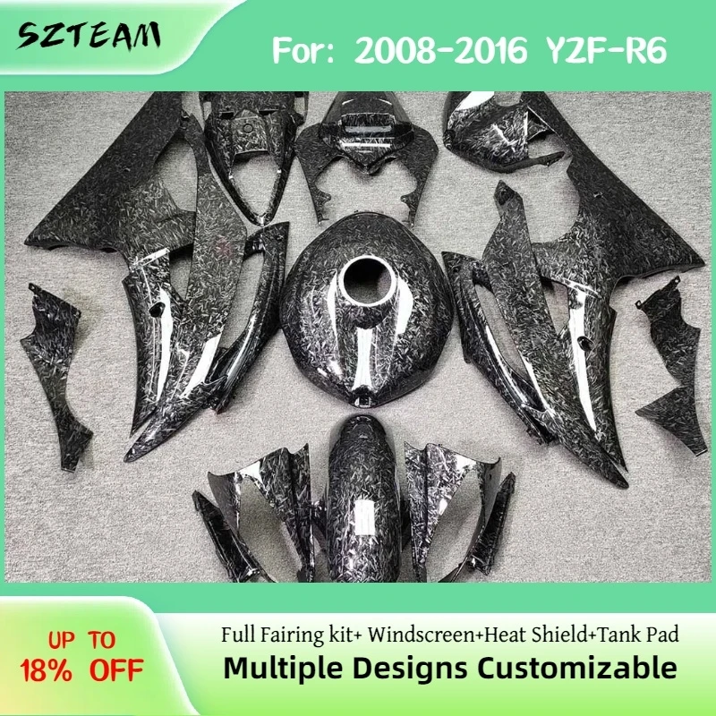 For YAMAHA YZF-R6 2008-2016 Fairing Kit YZF R6 08-16 Carbon Fibre Fuel Tank Cover OEM Style Motorcycle Fairings