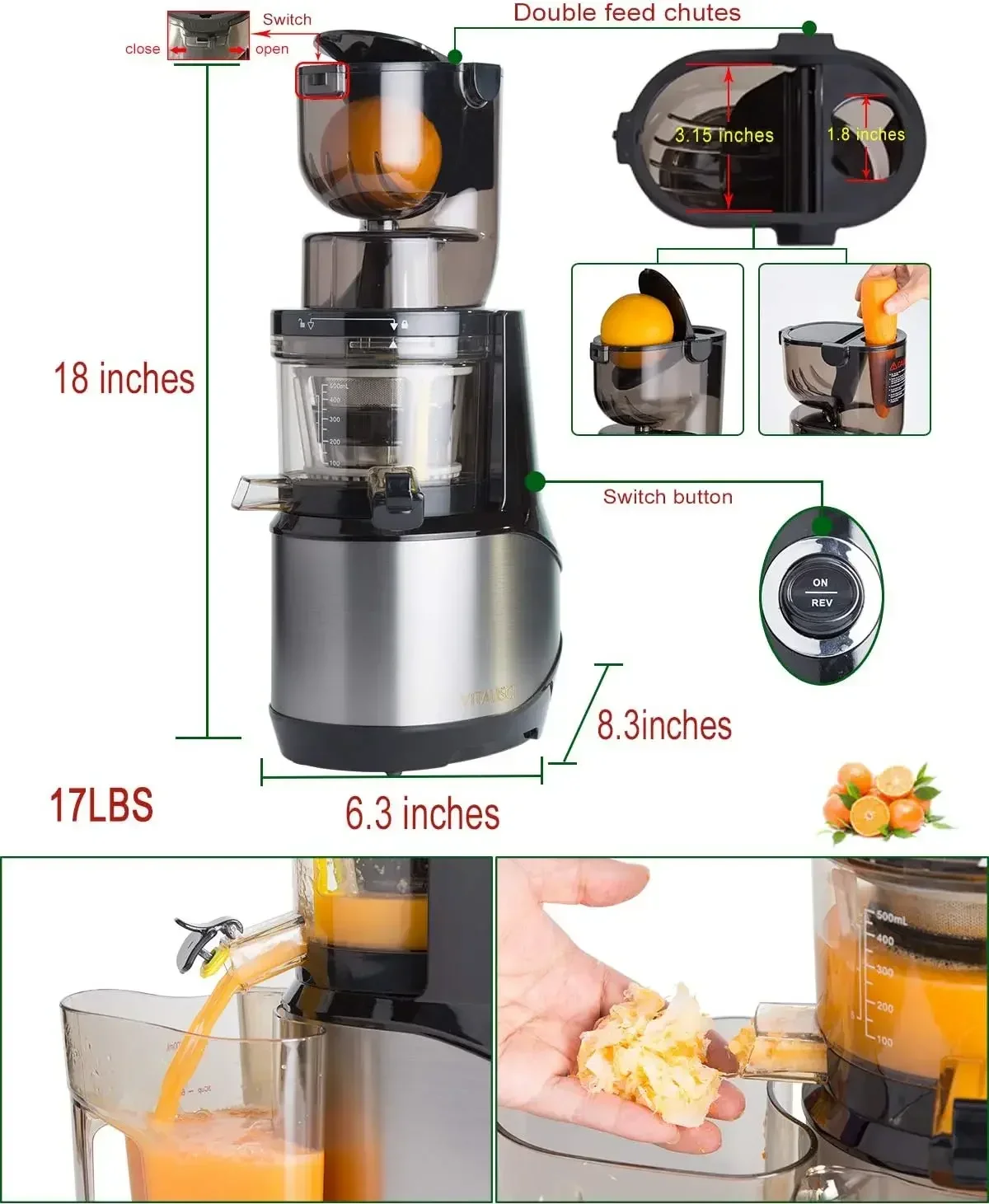 Hot SalesJuice Residue Separation And Juice Extractor Household Full-automatic Fruit And Vegetable Multi-function Original Juice