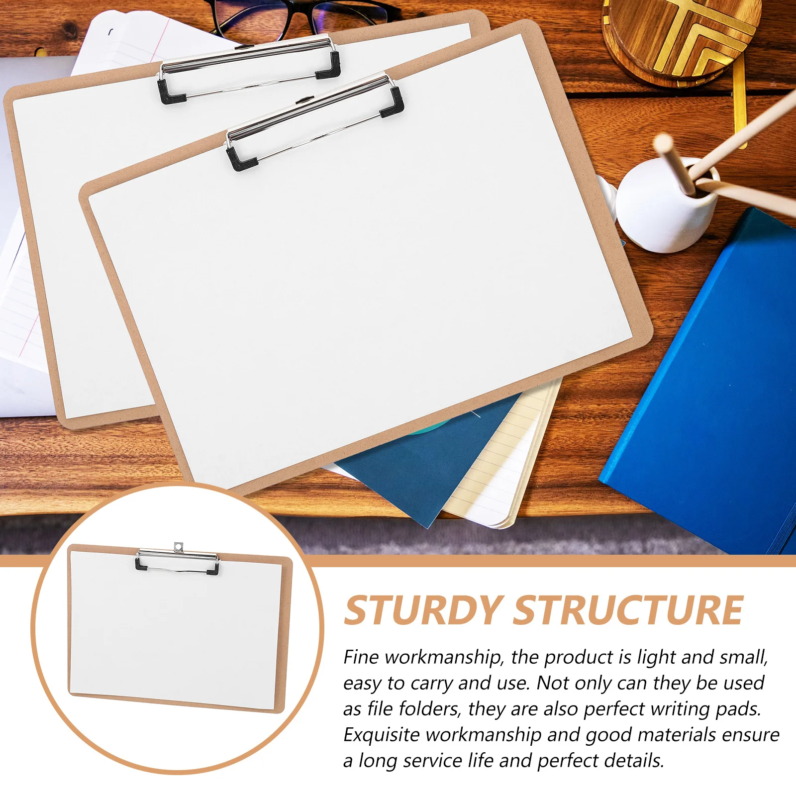 3Pcs Portable Writing Clipboard Multi-Function Document Organizer Sturdy Lightweight File Folder for Study Meeting Notes Support