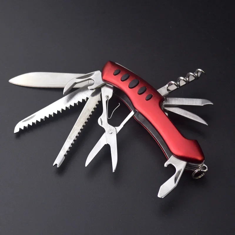 New Outdoor 11 in 1 Multifunctional Swiss Knife Camp Multitool Bottle Opener Folding Knife Portable  Military Fold Pocket Knife