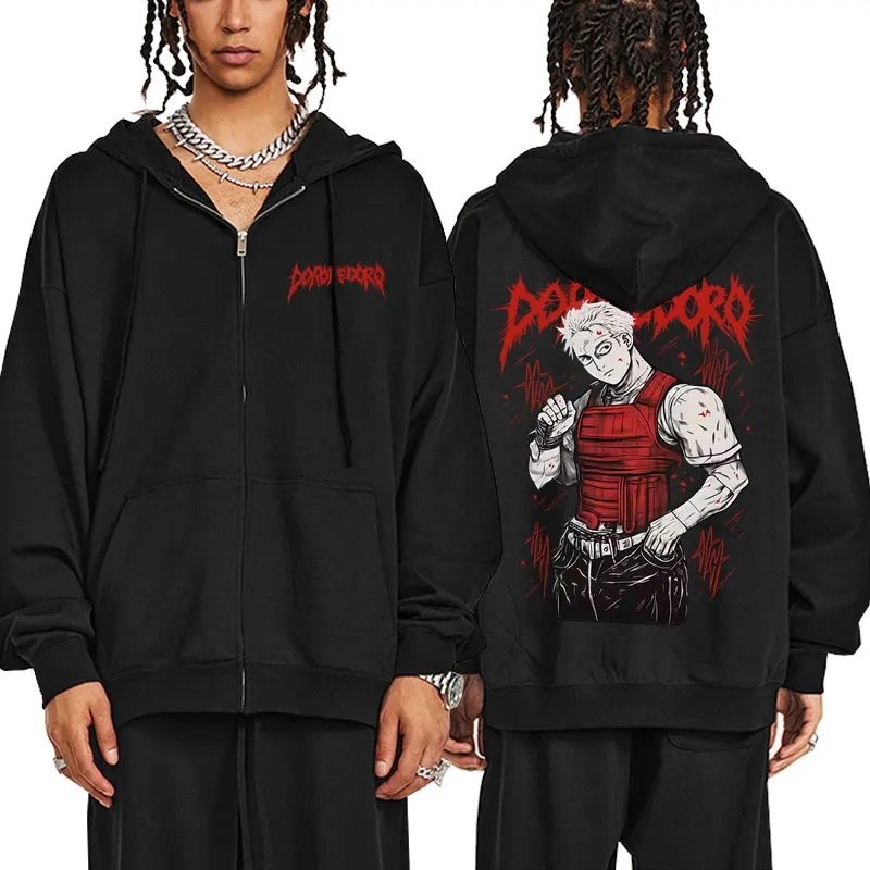 

Anime Dorohedoro Nikaido Kaiman Graphic Zipper Hoodie Men Women Gothic Horror Zip Up Jacket Men's Oversized Zip Up Sweatshirt
